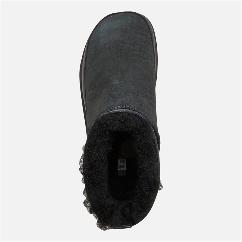 FitFlop Womens Gen-FF Ultra-Mini Double-Faced Shearling Boots All Black
