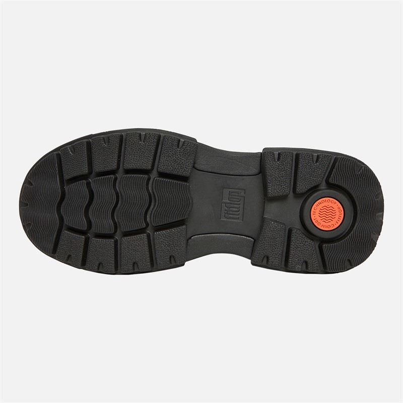 FitFlop Womens Wylder Leather Tall Chelsea Boots Black