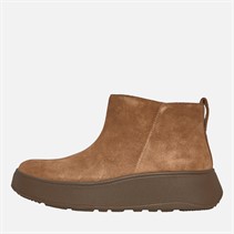 FitFlop Womens F-Mode Suede Flatform Zip Ankle Boots Minky Grey