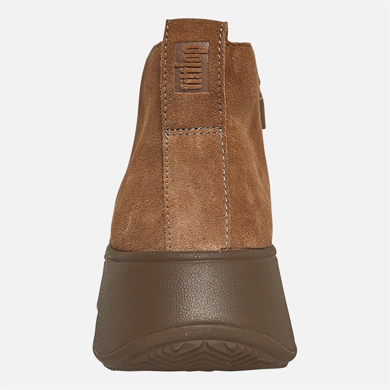 FitFlop Womens F-Mode Suede Flatform Zip Ankle Boots Minky Grey