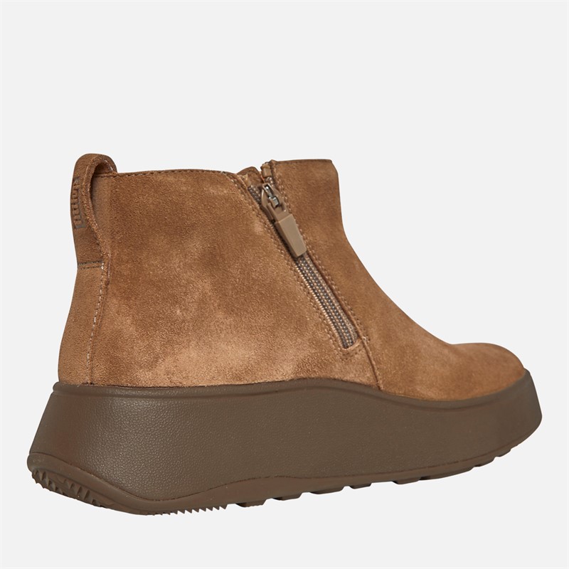 FitFlop Womens F-Mode Suede Flatform Zip Ankle Boots Minky Grey