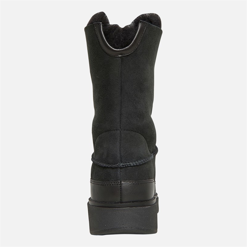 FitFlop Womens Gen-FF Short Double-Faced Shearling Boots All Black