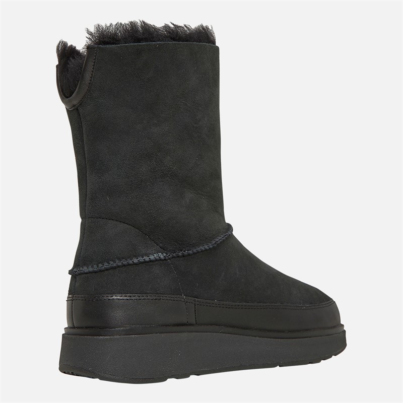 FitFlop Womens Gen-FF Short Double-Faced Shearling Boots All Black