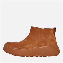 FitFlop Womens F-Mode Suede Flatform Zip Ankle Boots Light Tan