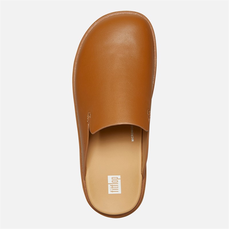 FitFlop Womens Gen-FF Leather Mules Light Tan
