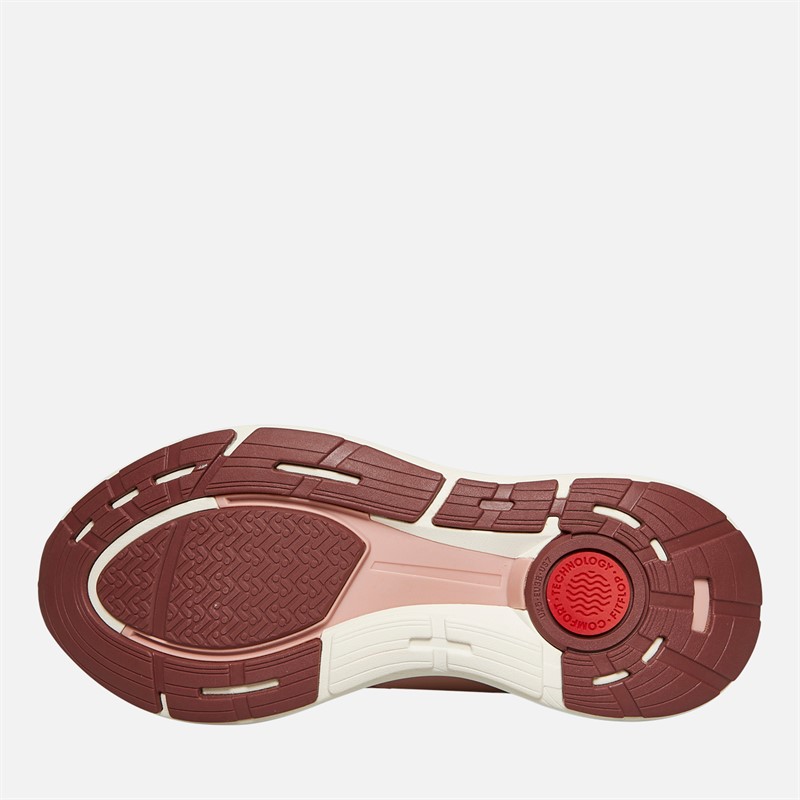 FitFlop Womens FF Runner Metallic-Detail Mesh Running Trainers Dusky Pink