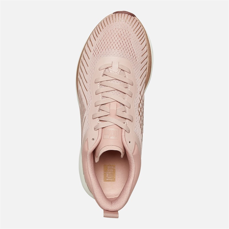FitFlop Womens FF Runner Metallic-Detail Mesh Running Trainers Dusky Pink