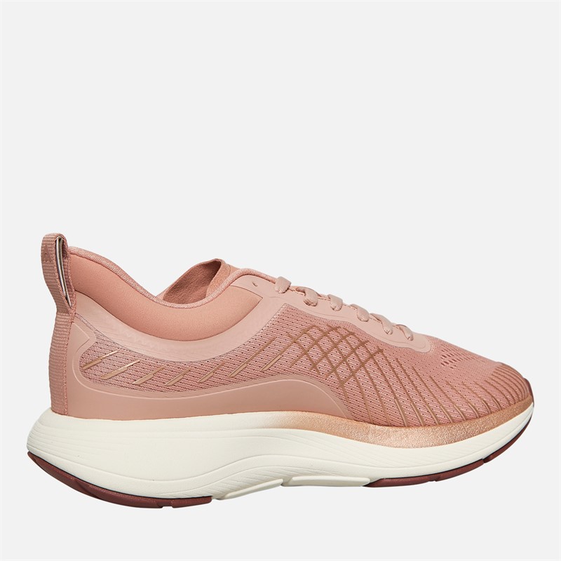FitFlop Womens FF Runner Metallic-Detail Mesh Running Trainers Dusky Pink