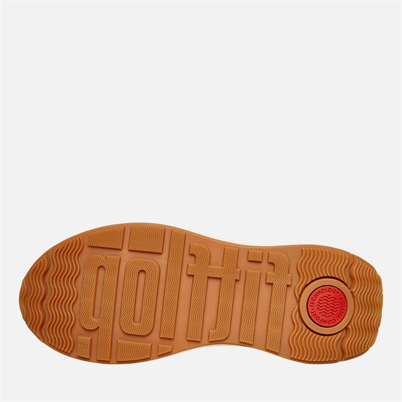 FitFlop Womens F-Mode Flow Fabric/Suede/Leather Flatform Trainers Dusky Pink Mix