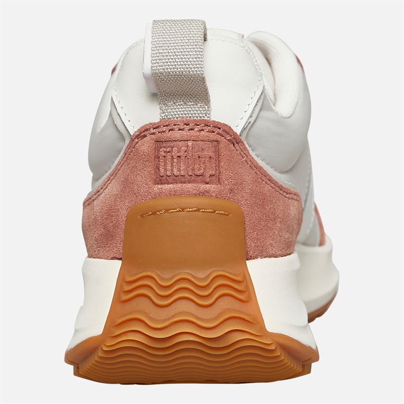 FitFlop Womens F-Mode Flow Fabric/Suede/Leather Flatform Trainers Dusky Pink Mix