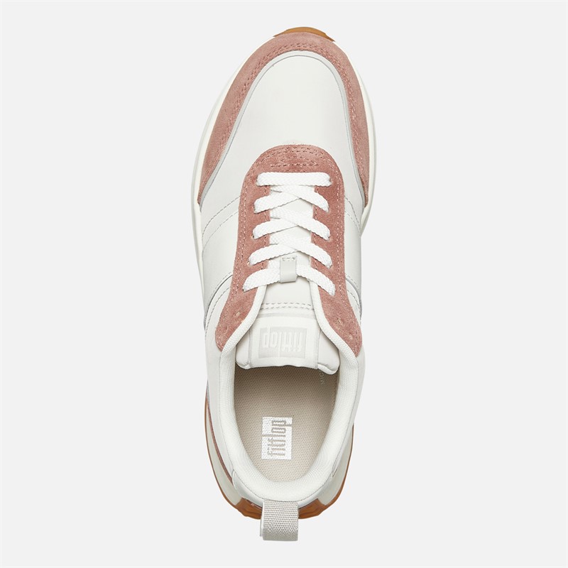 FitFlop Womens F-Mode Flow Fabric/Suede/Leather Flatform Trainers Dusky Pink Mix