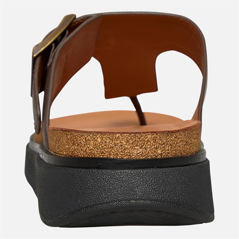 FitFlop Mens Gen-FF Buckle Leather Toe-Post Sandals Chocolate Brown