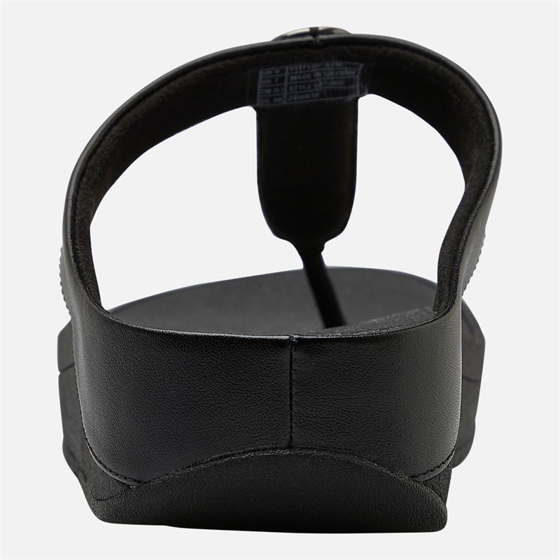 FitFlop Womens Fino Stone Trim Toe Post Sandals Black