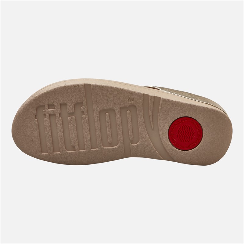 FitFlop Womens Fino Stone Trim Toe Post Sandals Platino