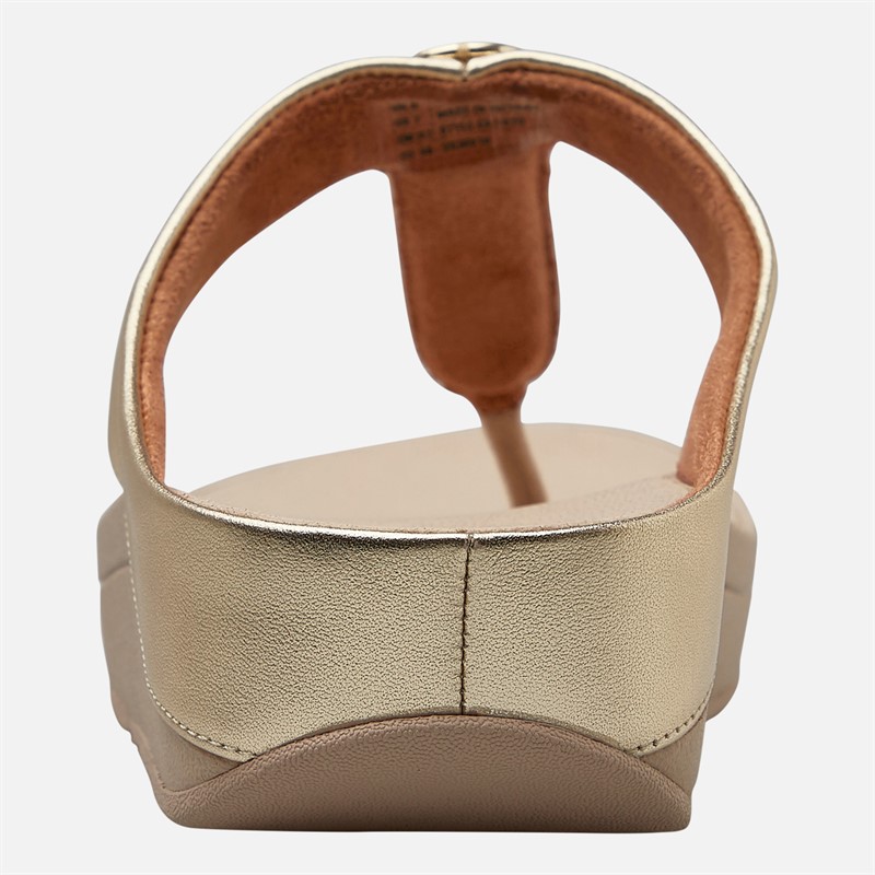 FitFlop Womens Fino Stone Trim Toe Post Sandals Platino