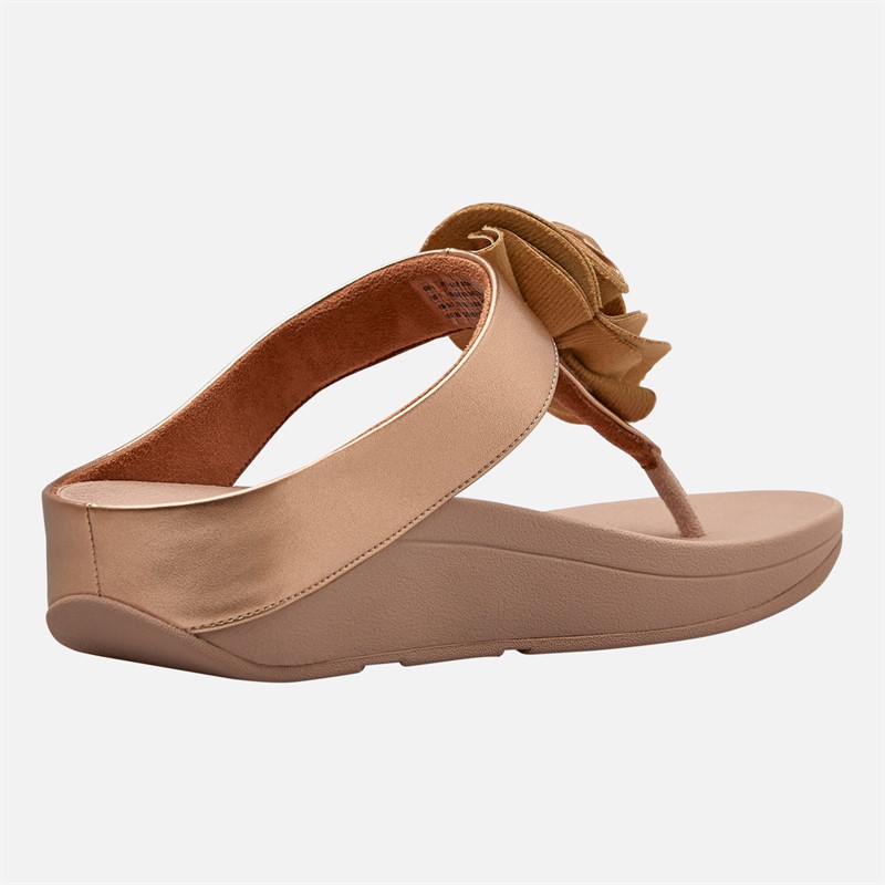 FitFlop Womens Florrie Toe Post Sandals Rose Gold