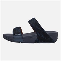 FitFlop Womens Lulu Glitz Sliders Midnight Navy