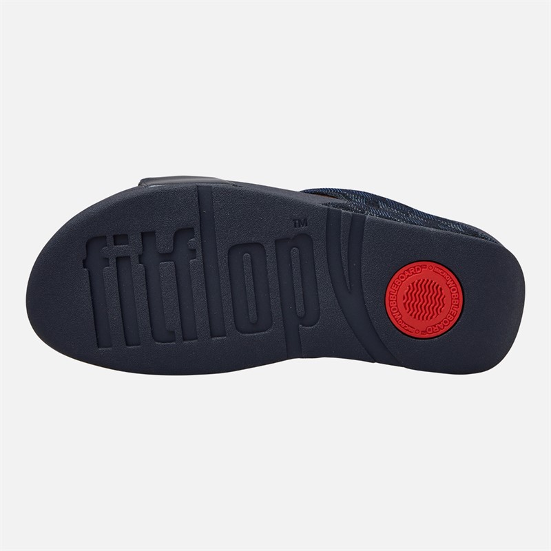 FitFlop Womens Lulu Glitz Sliders Midnight Navy