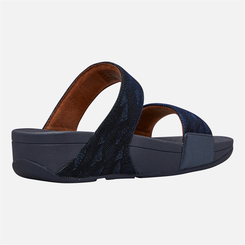FitFlop Womens Lulu Glitz Sliders Midnight Navy