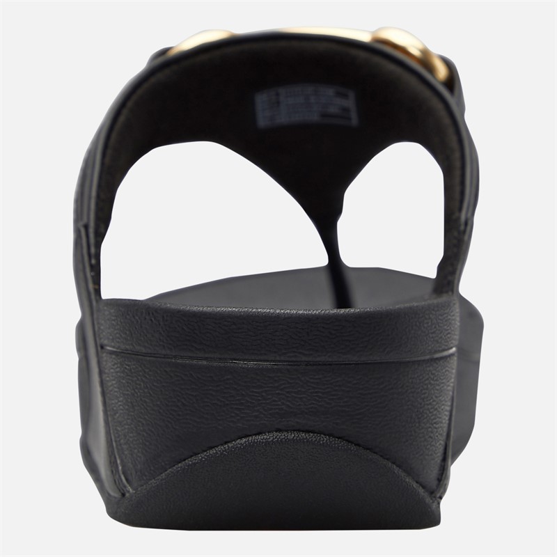 FitFlop Womens Lulu Chunky Snaffle Leather Toe Post Sandals Black