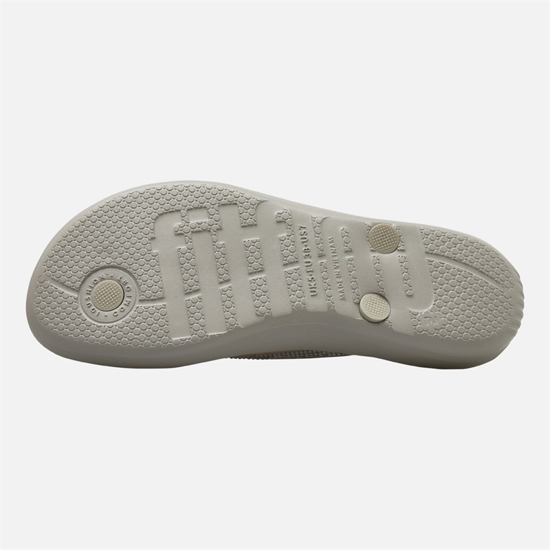 FitFlop Womens Sparkle Classic Iqushion Flip Flops Quiet Grey