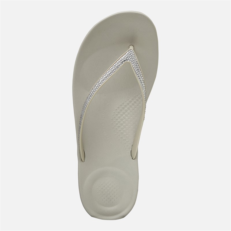 FitFlop Womens Sparkle Classic Iqushion Flip Flops Quiet Grey