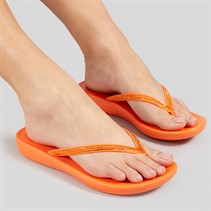 FitFlop Womens Sparkle Classic Iqushion Flip Flops Orange Tiger