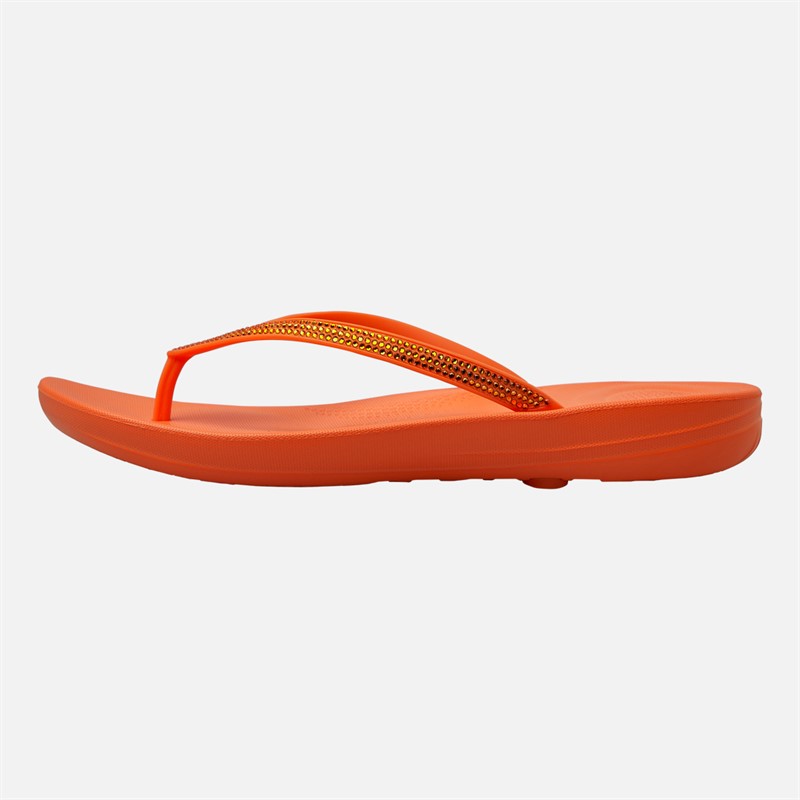 FitFlop Womens Sparkle Classic Iqushion Flip Flops Orange Tiger