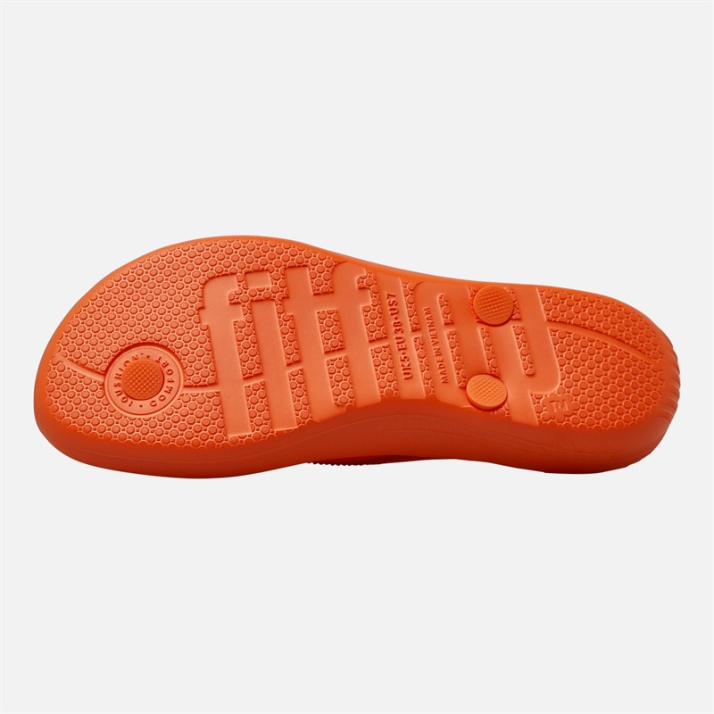 FitFlop Womens Sparkle Classic Iqushion Flip Flops Orange Tiger