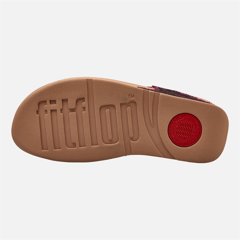 FitFlop Womens Lulu Glitterball Toe Post Sandals Metallic Wild Raspberry