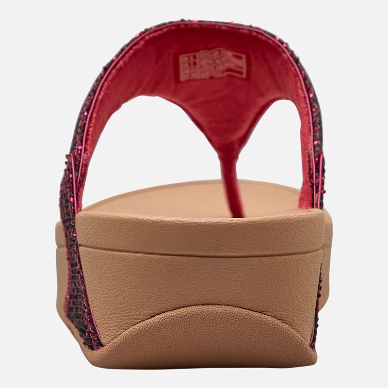 FitFlop Womens Lulu Glitterball Toe Post Sandals Metallic Wild Raspberry