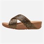 FitFlop Womens Lulu Glitterball Cross Strap Sliders Old Gold