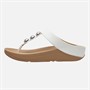 FitFlop Womens Fino Mirror Dome Leather Toe Post Sandals Urban White