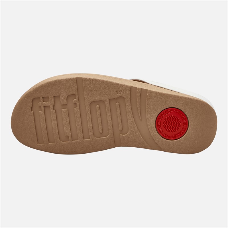 FitFlop Womens Fino Mirror Dome Leather Toe Post Sandals Urban White