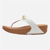 FitFlop Womens Lulu Chunky Snaffle Leather Toe Post Sandals Urban White