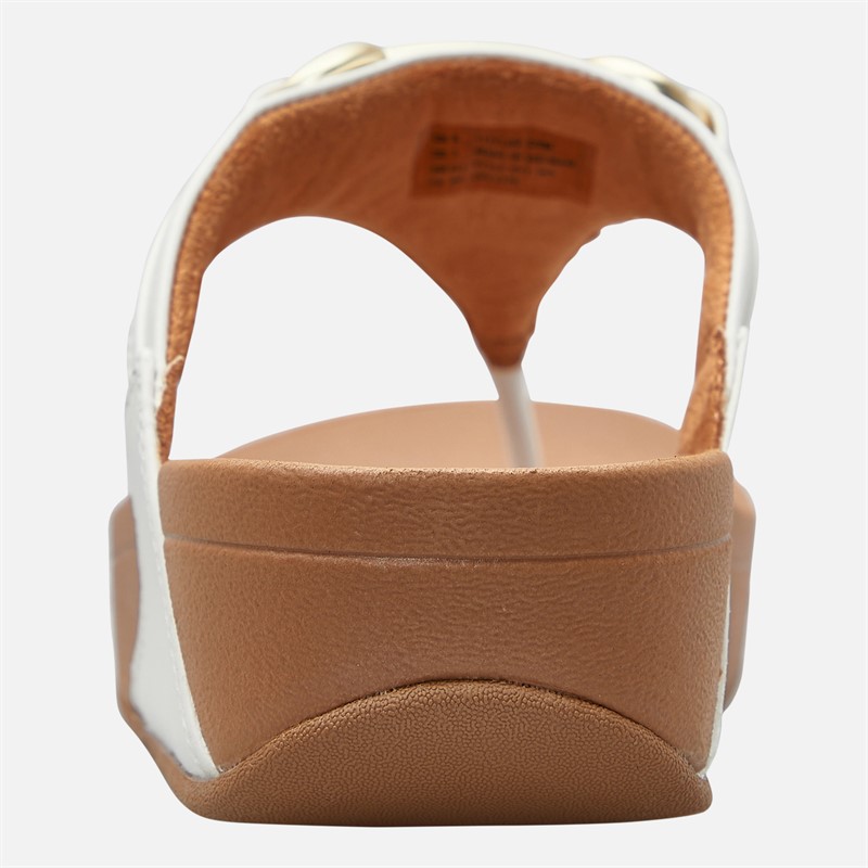 FitFlop Womens Lulu Chunky Snaffle Leather Toe Post Sandals Urban White