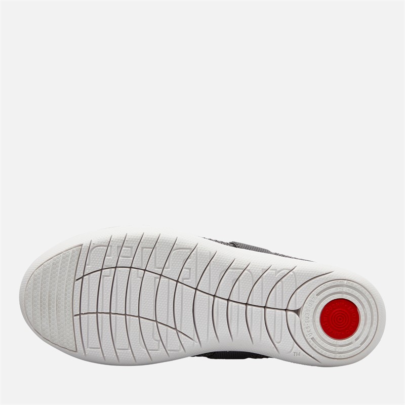 FitFlop Womens Uberknit Metallic Weave Mary Jane Shoes Charcoal/Metallic Pewter