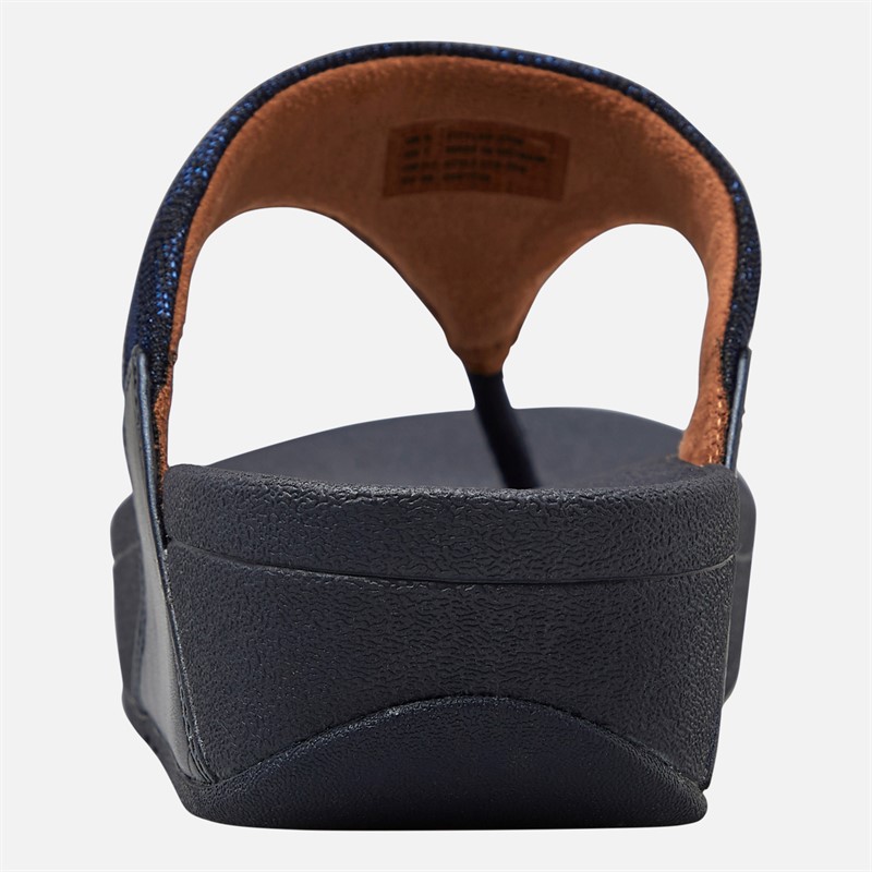 FitFlop Womens Lulu Glitz Toe Post Sandals Midnight Navy