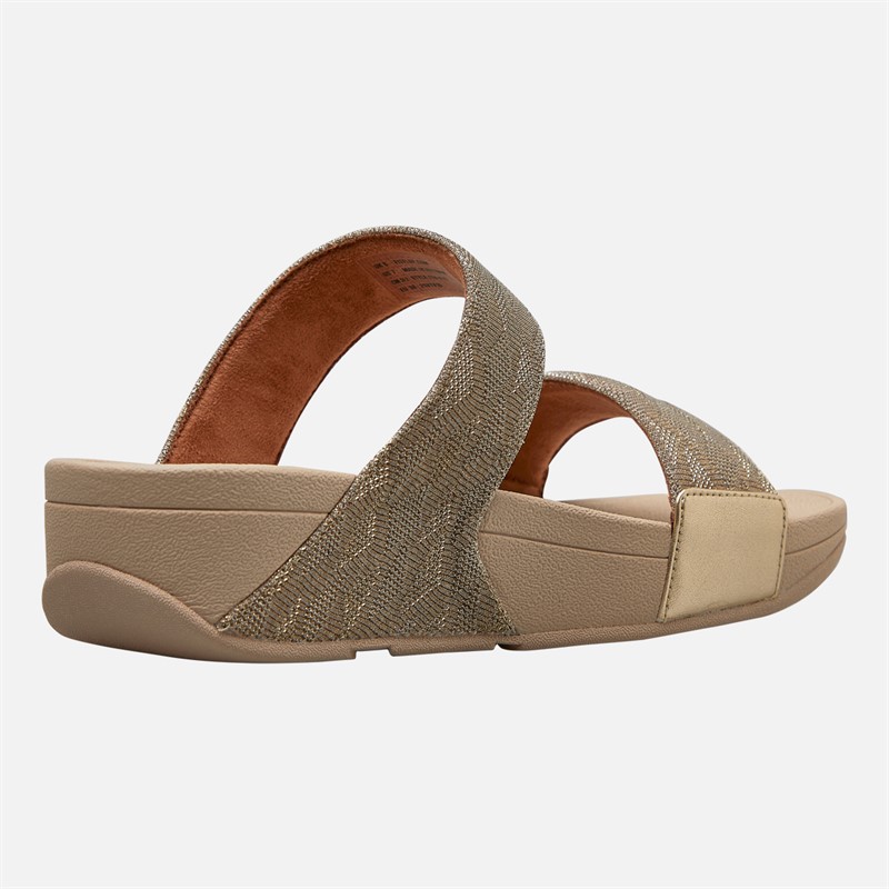 FitFlop Womens Lulu Glitz Sliders Platino