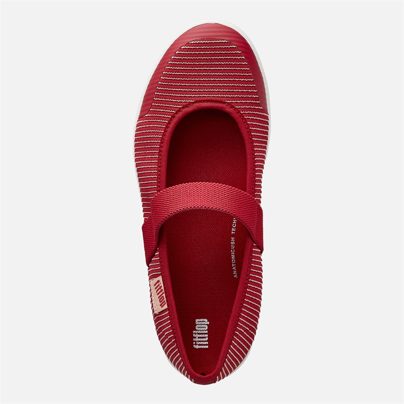 FitFlop Womens Uberknit Mary Jane Shoes Royal Red Mix