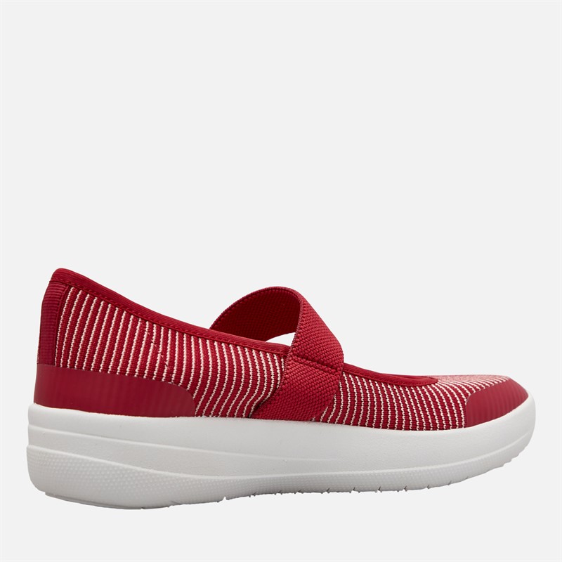 FitFlop Womens Uberknit Mary Jane Shoes Royal Red Mix