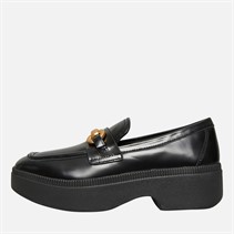 FitFlop Womens Luma Chunky Snaffle Leather Demi Wedge Loafers Black