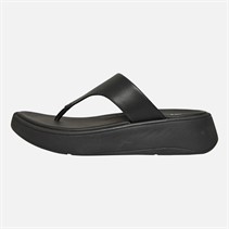 FitFlop Womens Leather Flatform Toe Post Sandals All Black