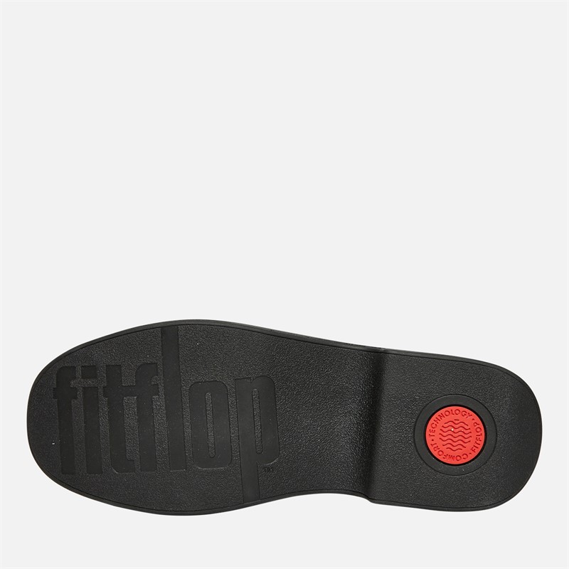 FitFlop Womens Luma Chunky Snaffle Leather Demi Wedge Loafers Stone Beige