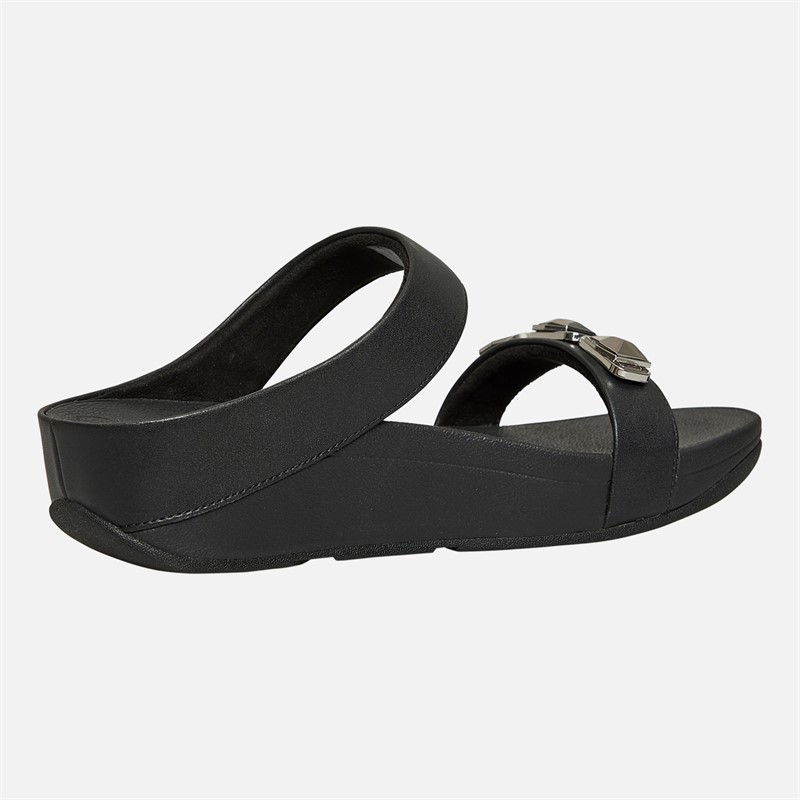 FitFlop Womens Fino Crystal Sliders All Black