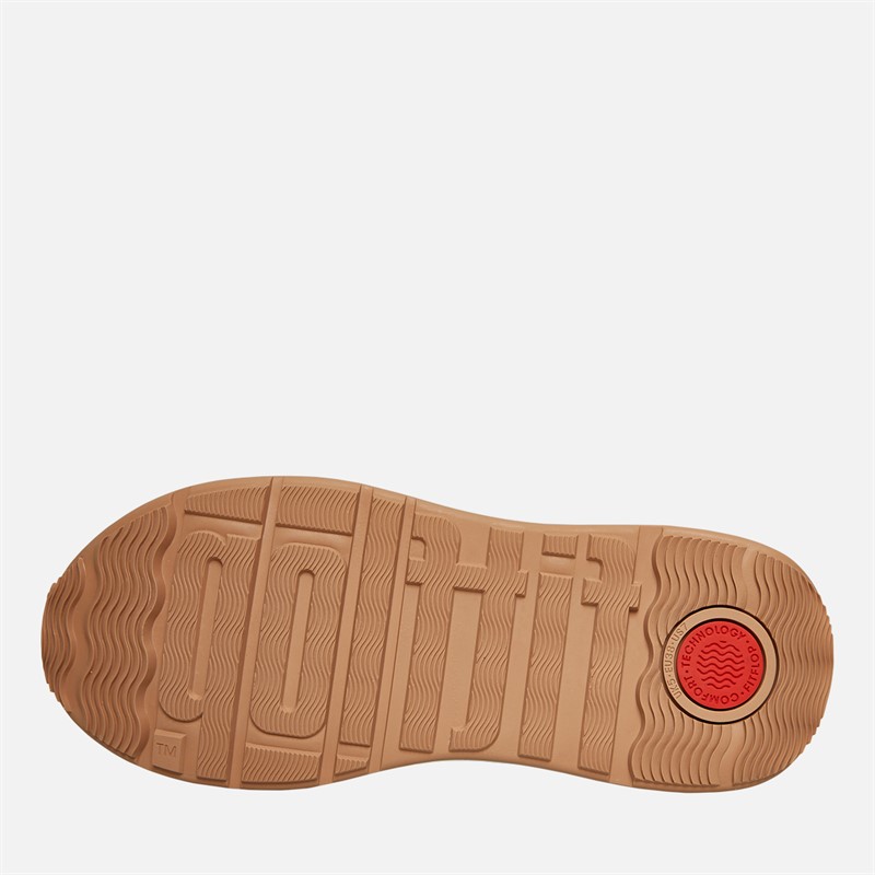 FitFlop Womens F-mode Suede/Knit Flatform Slip On Laced Trainers Urban White/French Grey