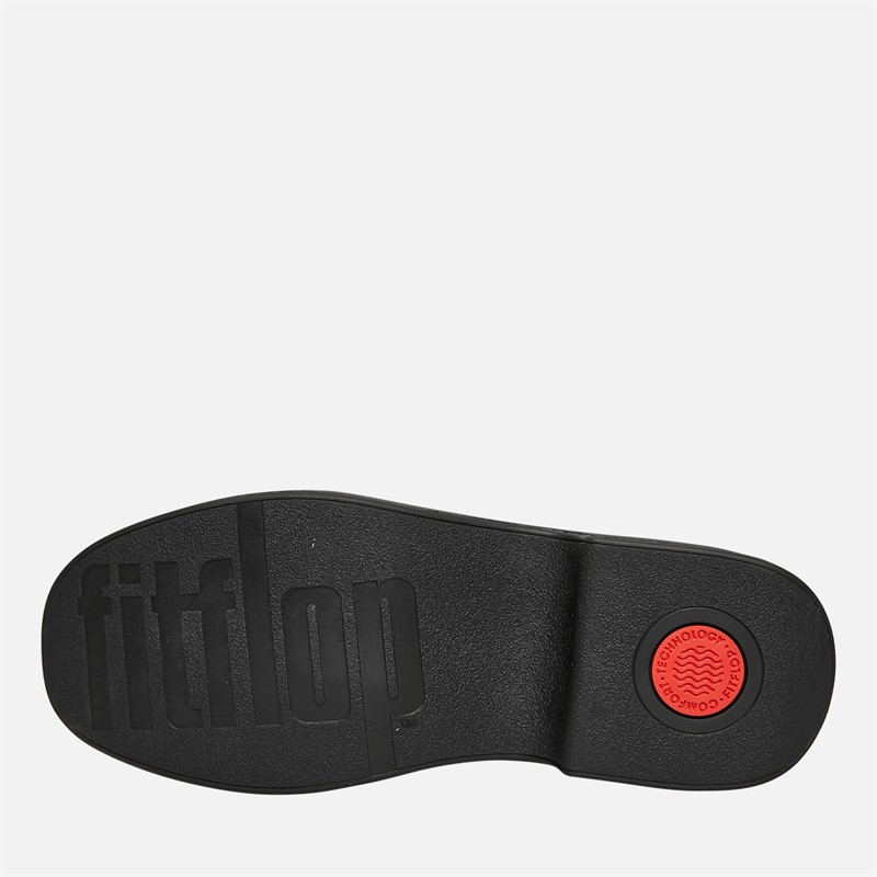 FitFlop Womens Luma Chunky Snaffle Leather Demi Wedge Loafers Deep Tan