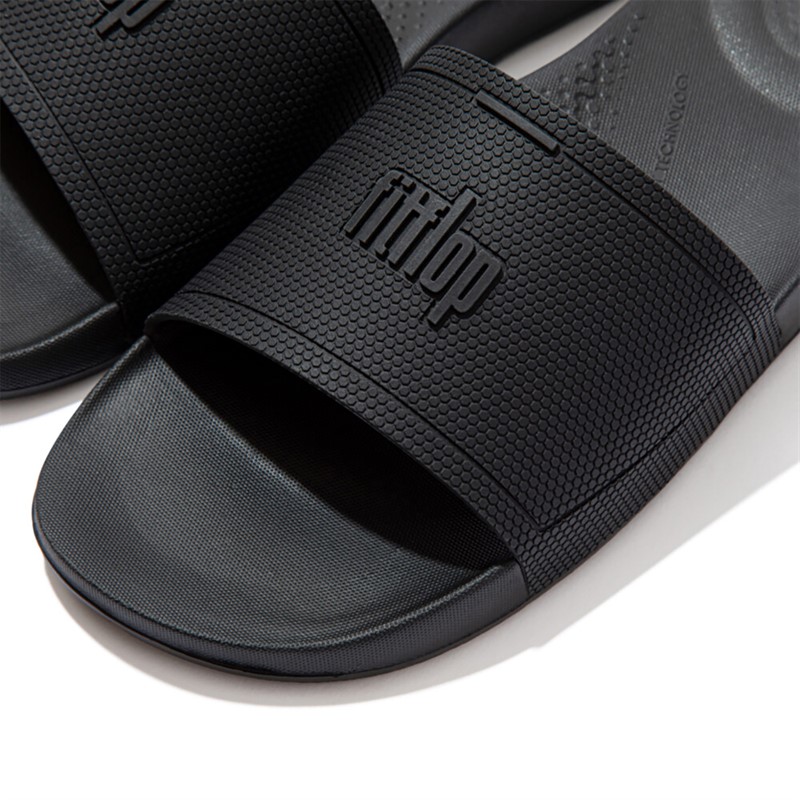 FitFlop Mens Iqushion Sliders All Black