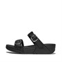 FitFlop Womens Lulu Adjustable Double Buckle Sliders All Black