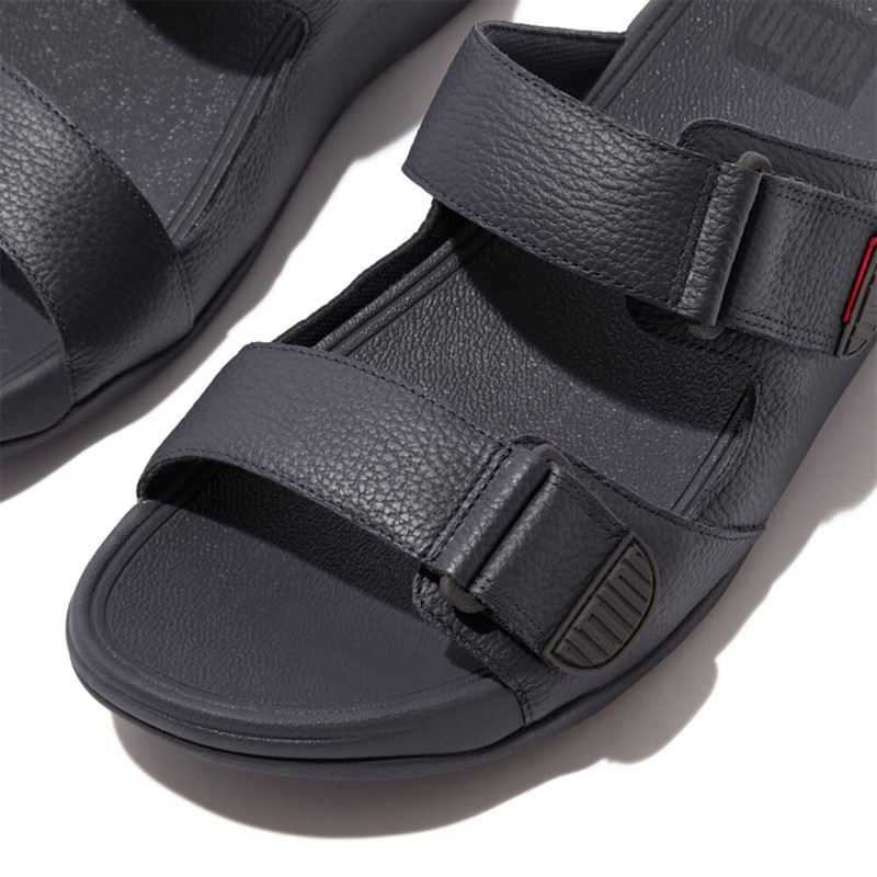 FitFlop Mens Gogh Moc Two Bar Sliders Midnight Navy